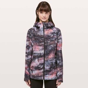 Lululemon The Rain Is Calling Jacket II in Azurite Poppy Coral Multi